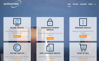 Website home page of Alphacomm Solutions
