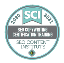 seo copywriting certification badge 2020-2021