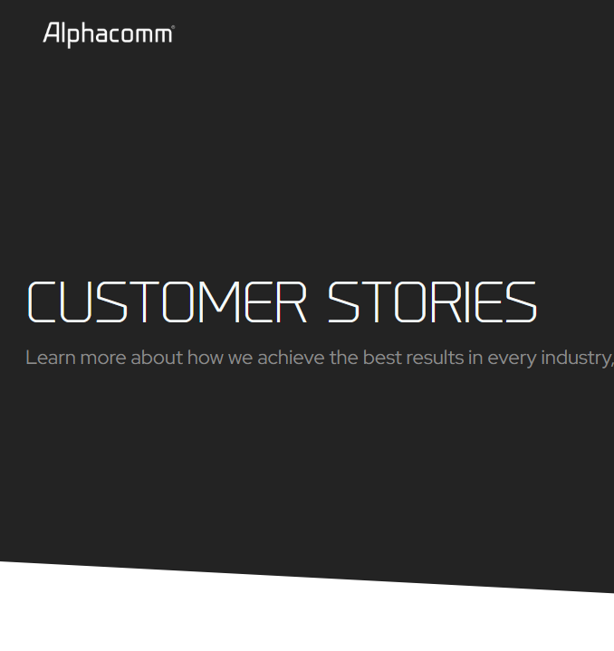 Alphacomm customer stories