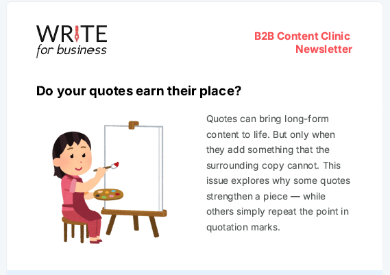 B2B Content Clinic - do your quotes earn their place?